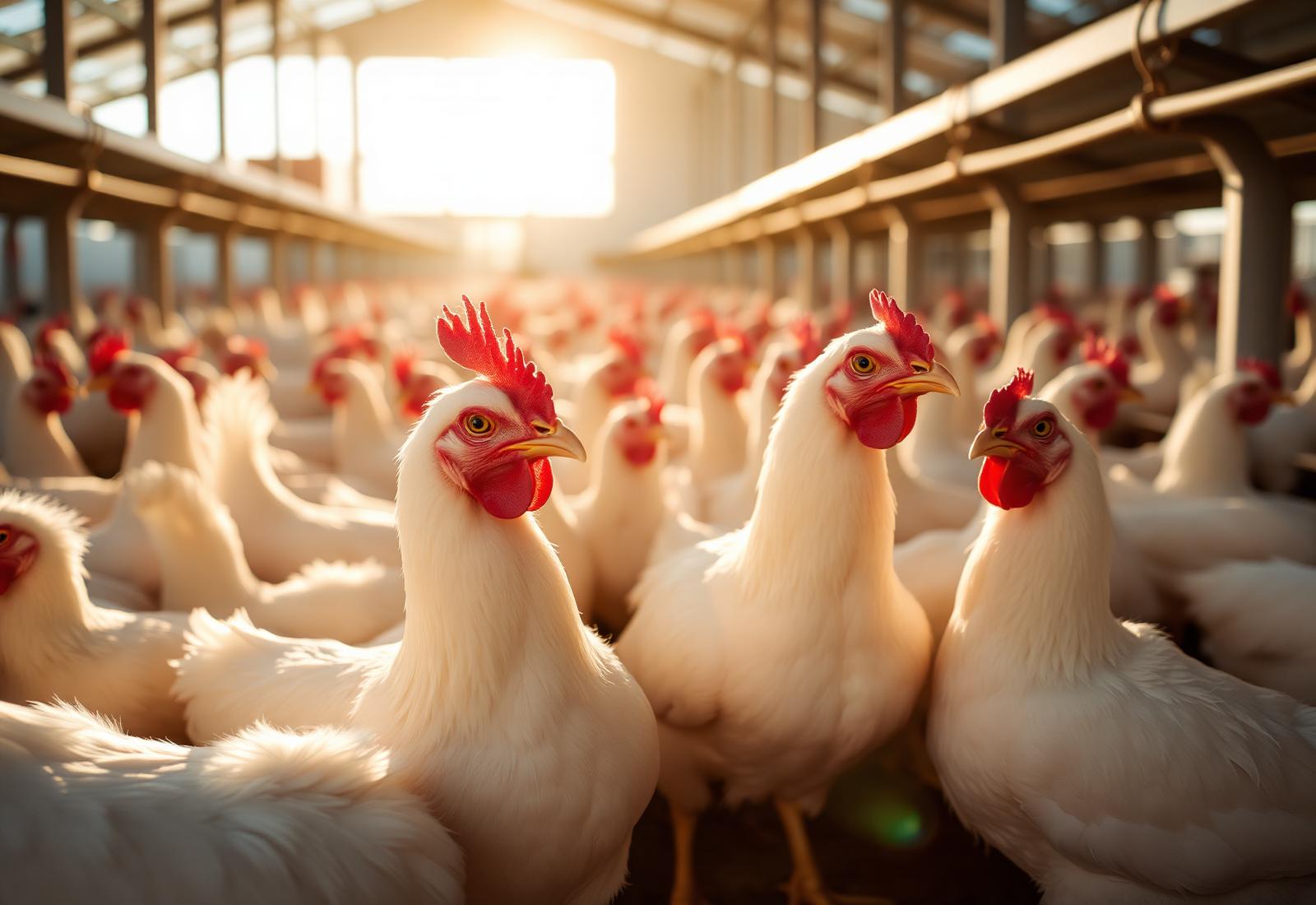 Healthy broiler chickens at Choice Feed poultry farm